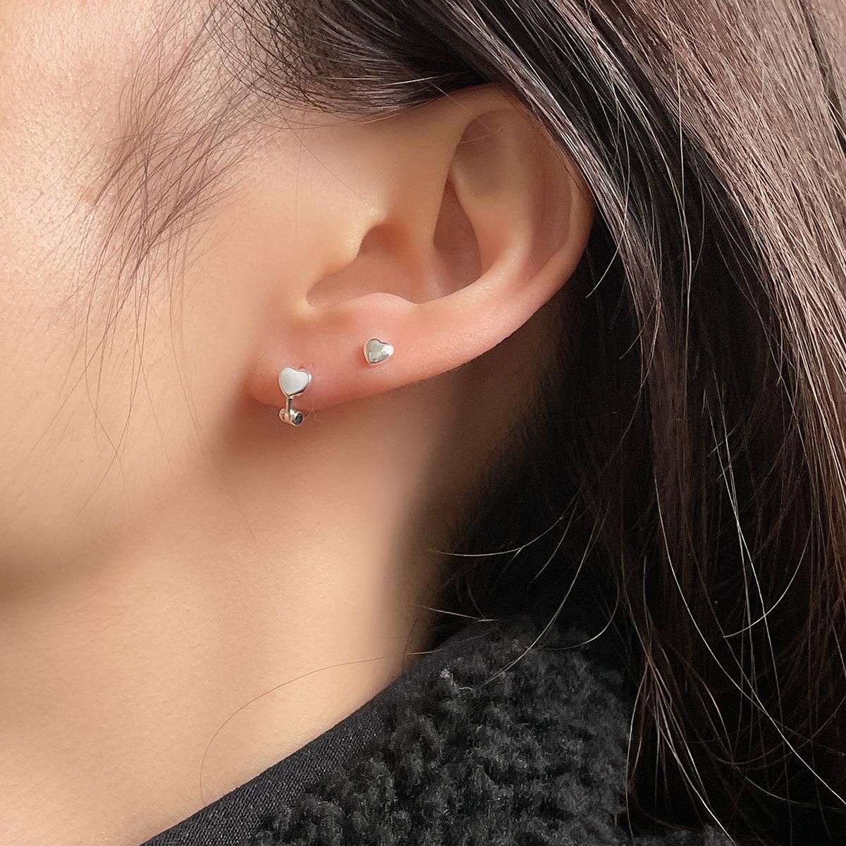 [925 Silver]エポックハートリングピアス Earrings 10000won 