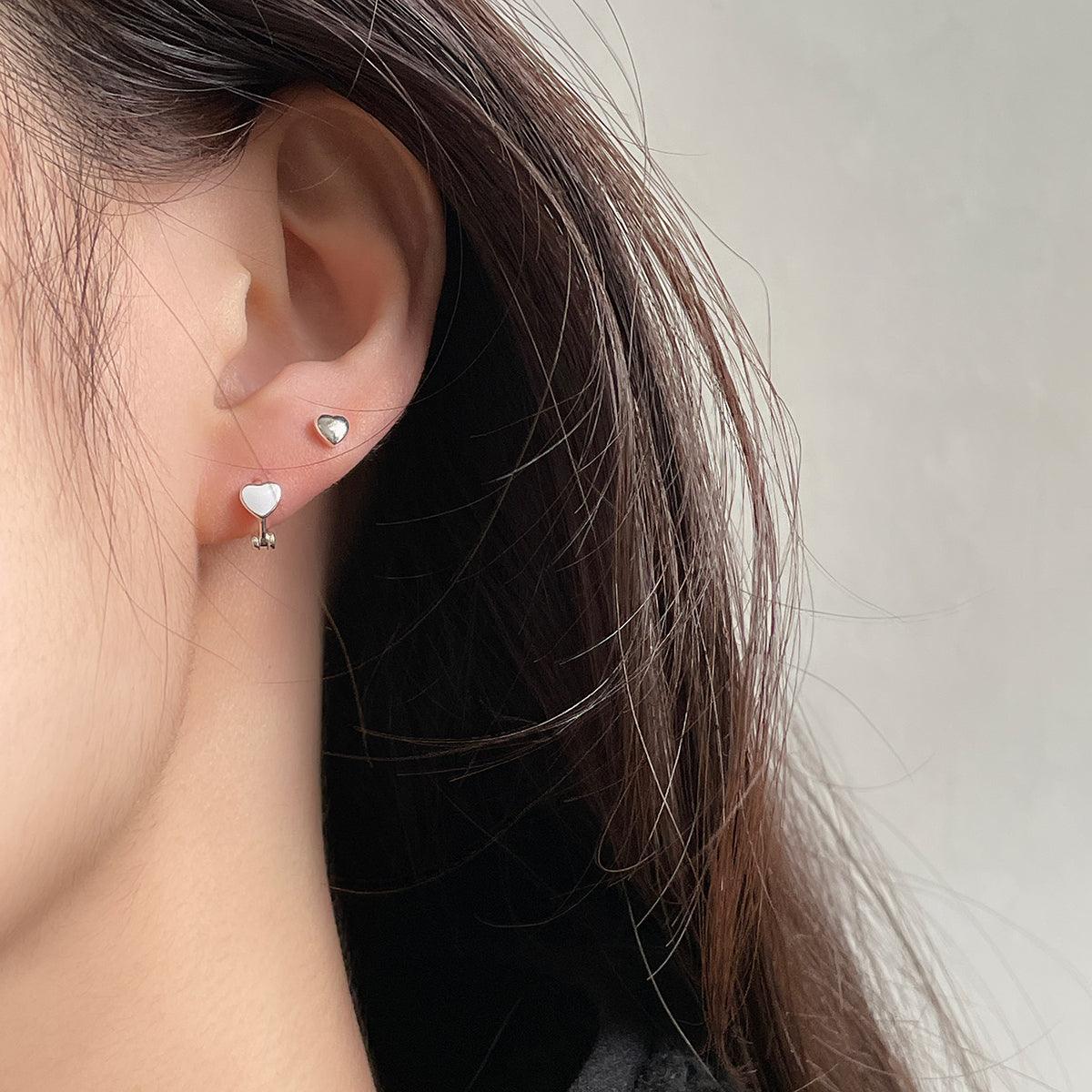 [925 Silver]エポックハートリングピアス Earrings 10000won 