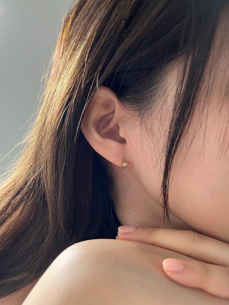 [925 Silver]グリーミング・スパークル・スター・ピアス Earrings younglong-seoul 