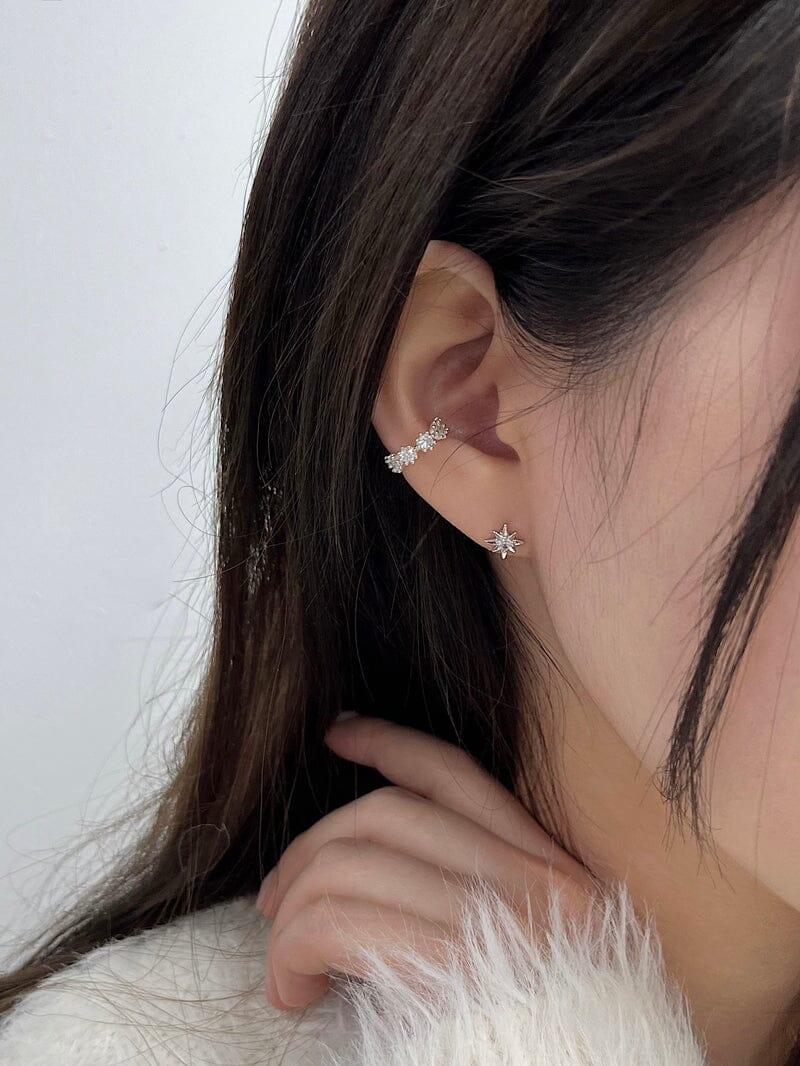 [925 Silver]グリーミング・スパークル・スター・ピアス Earrings younglong-seoul 