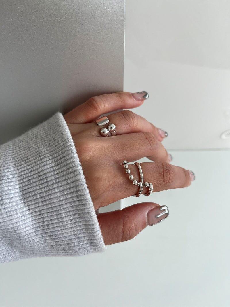 [925 Silver]ハーフボールチェーンリンク ring younglong-seoul 