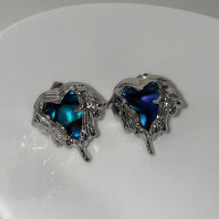 [925 Silver]ハート エンジェル ウイング 螺鈿 ピアス Earrings oh-kim 