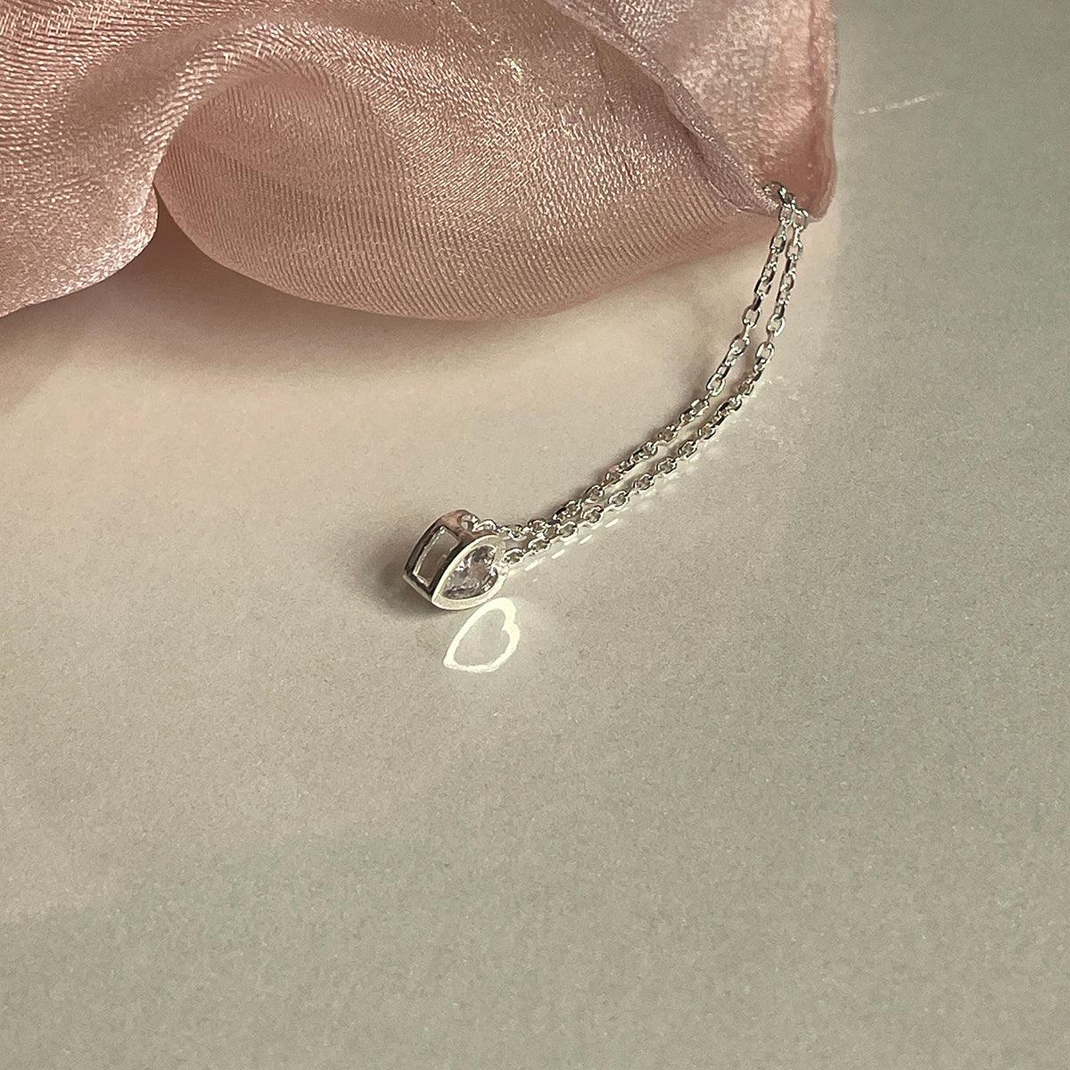 [925 Silver]ハートキュービックネックレス necklace 10000won 