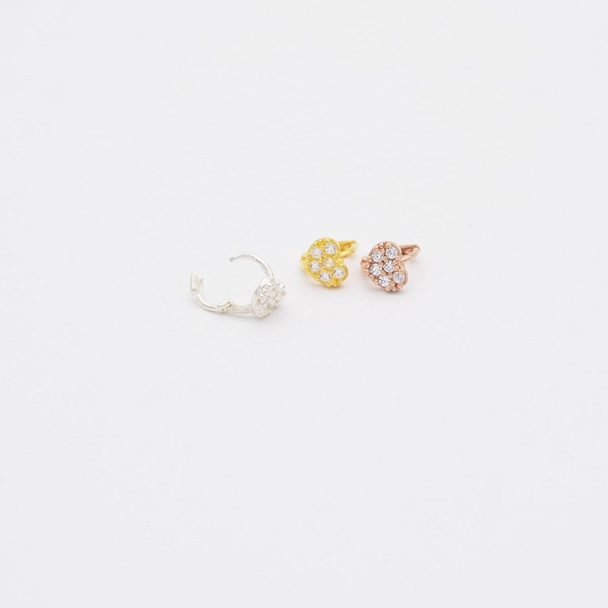 [925 Silver]ハートキュービックリングピアス Earrings 10000won 