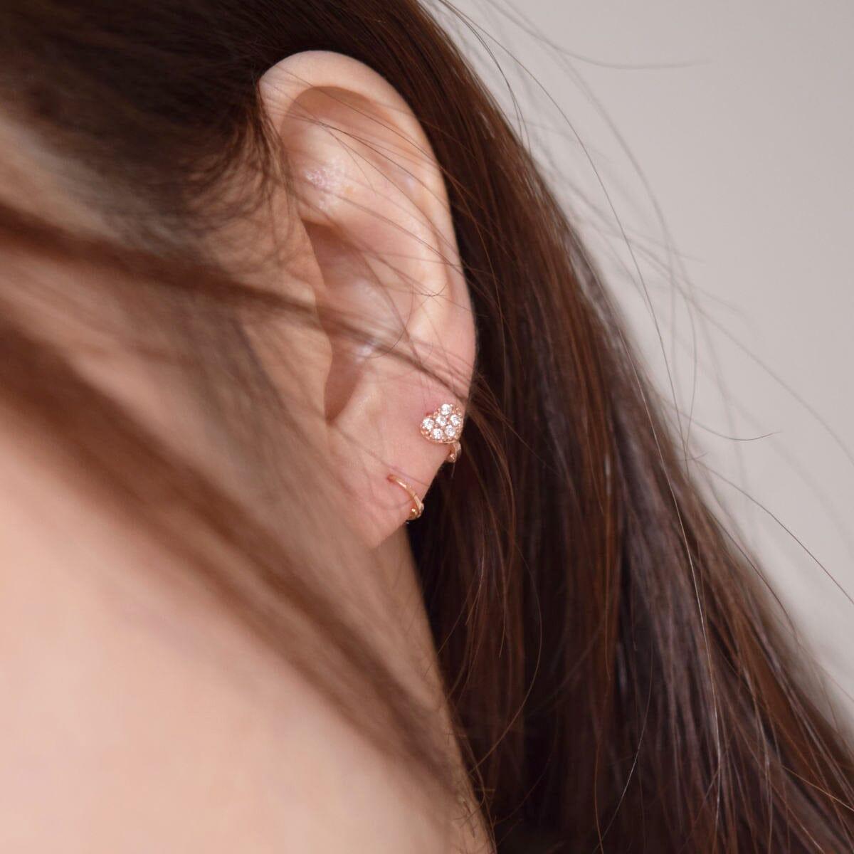 [925 Silver]ハートキュービックリングピアス Earrings 10000won 