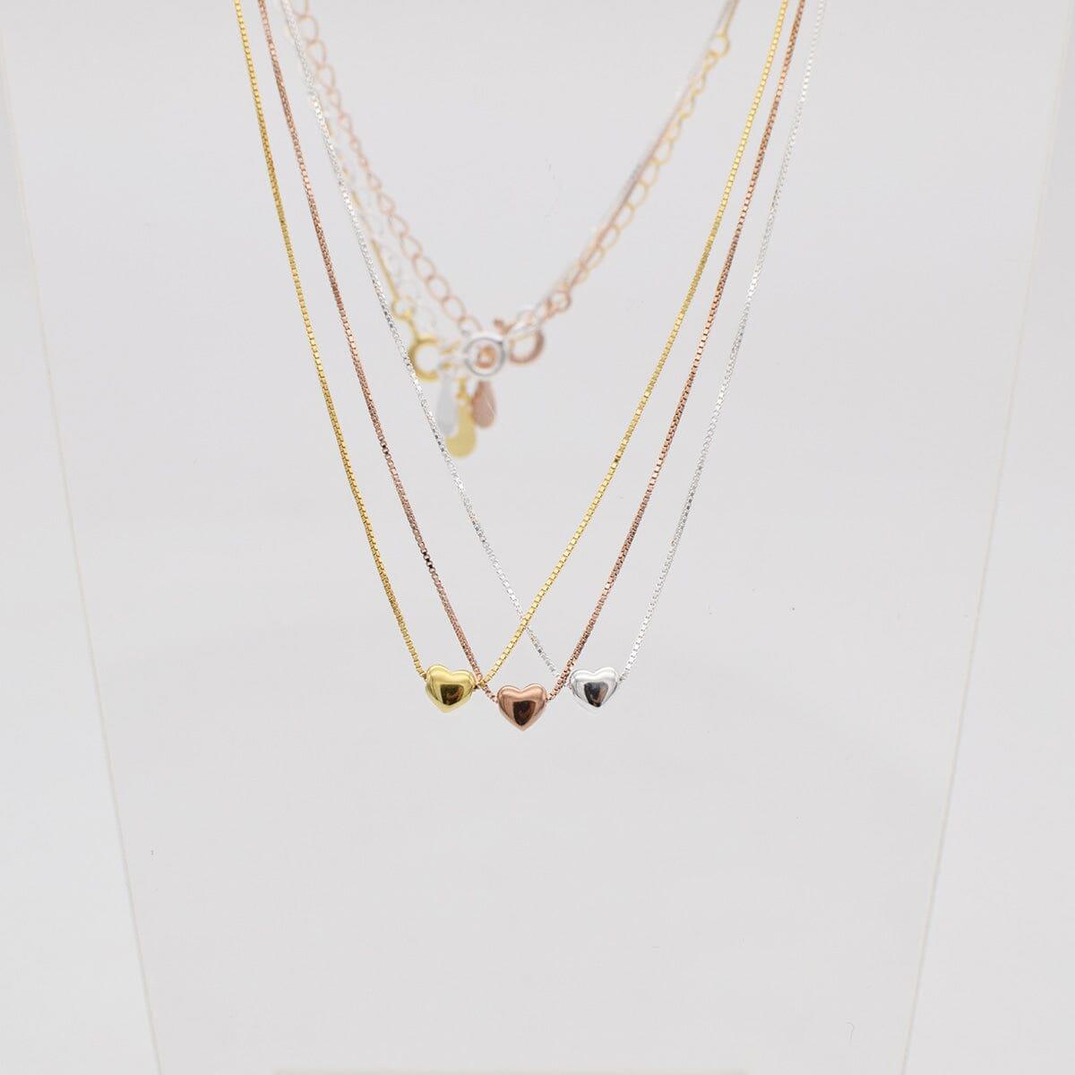 [925 Silver]ハートと四角チェーンネックレス necklace 10000won 