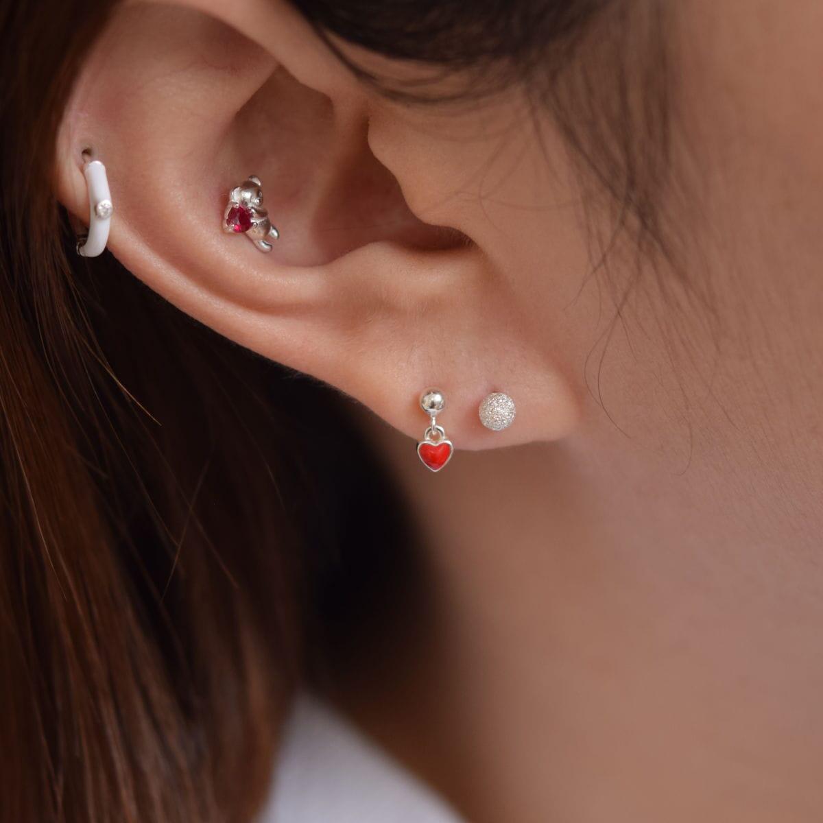 [925 Silver]ホワイトウィンターベアピアス[4セット] Earrings 10000won 