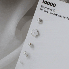 [925 Silver]ホワイト丸い花ピアス[4セット] Earrings 10000won 