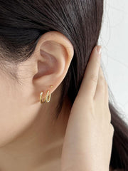 [925 Silver]フェイク ダブリング ワンタッチピアス Earrings The Klang 