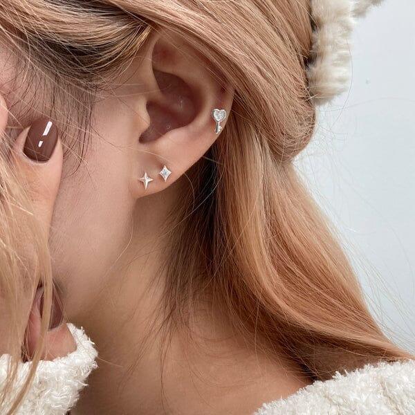 [925 Silver]フラッシュ キュービック ピアス Piercing younglong-seoul 