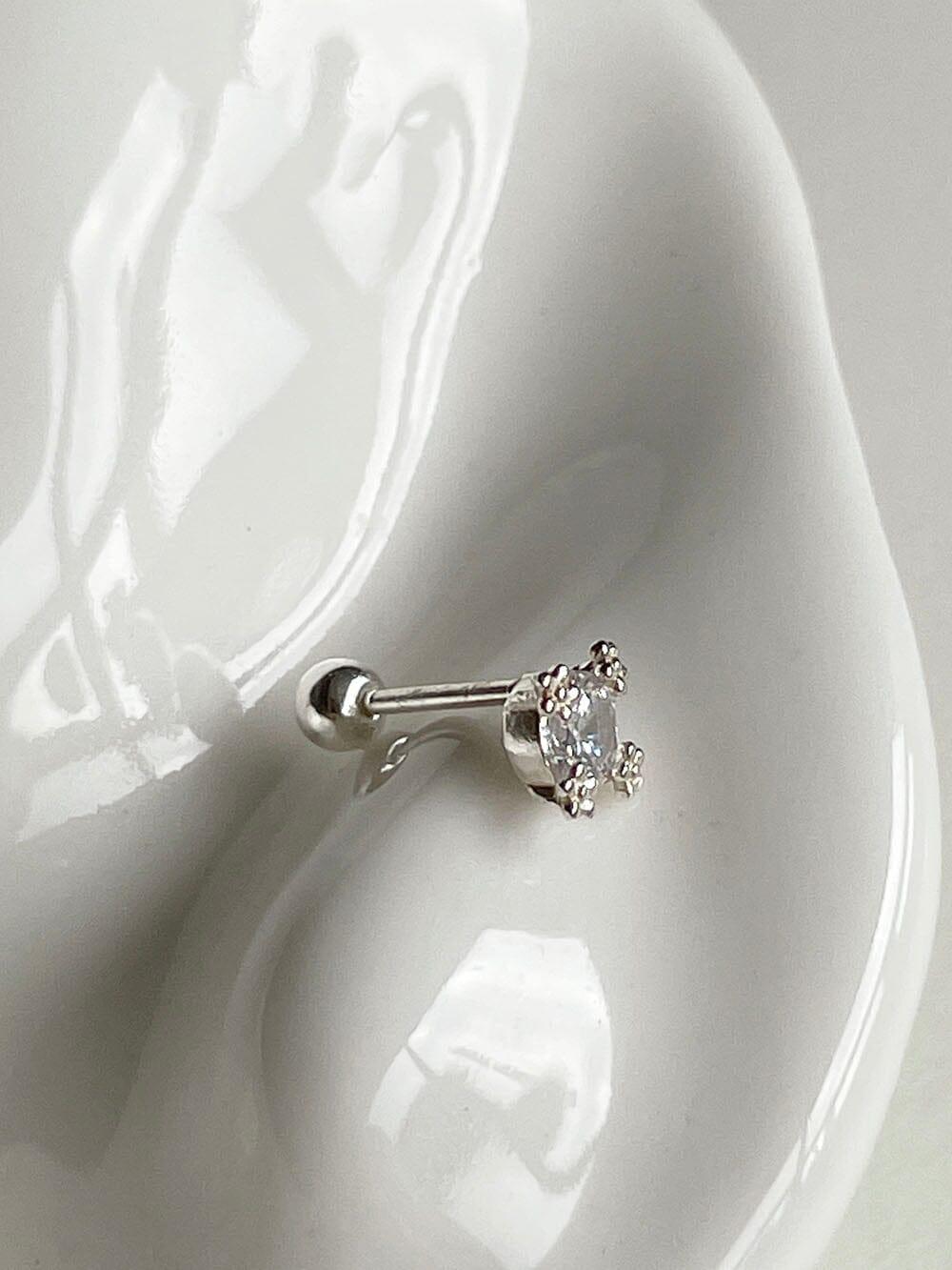 [925 Silver]フラワーガーデンキュービックピアス Earrings The Klang 