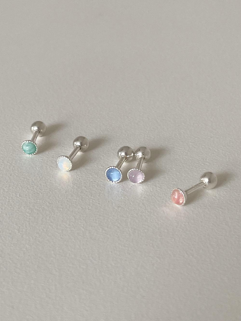 [925 Silver]フルーツゼリー原石ピアス Earrings The Klang 