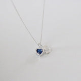 [925 Silver]イニシャル ハート キュービックネックレス / オーダーメイド necklace bling moon 