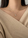 [925 Silver]イニシャル ハート キュービックネックレス / オーダーメイド necklace bling moon 