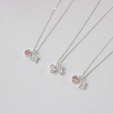 [925 Silver]イニシャル ハート キュービックネックレス / オーダーメイド necklace bling moon 