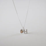[925 Silver]イニシャル ハート キュービックネックレス / オーダーメイド necklace bling moon 
