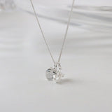 [925 Silver]イニシャル ハート キュービックネックレス / オーダーメイド necklace bling moon 