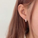 [925 Silver]カラーチェッカーボード ワンタッチリング ピアス Earrings younglong-seoul 