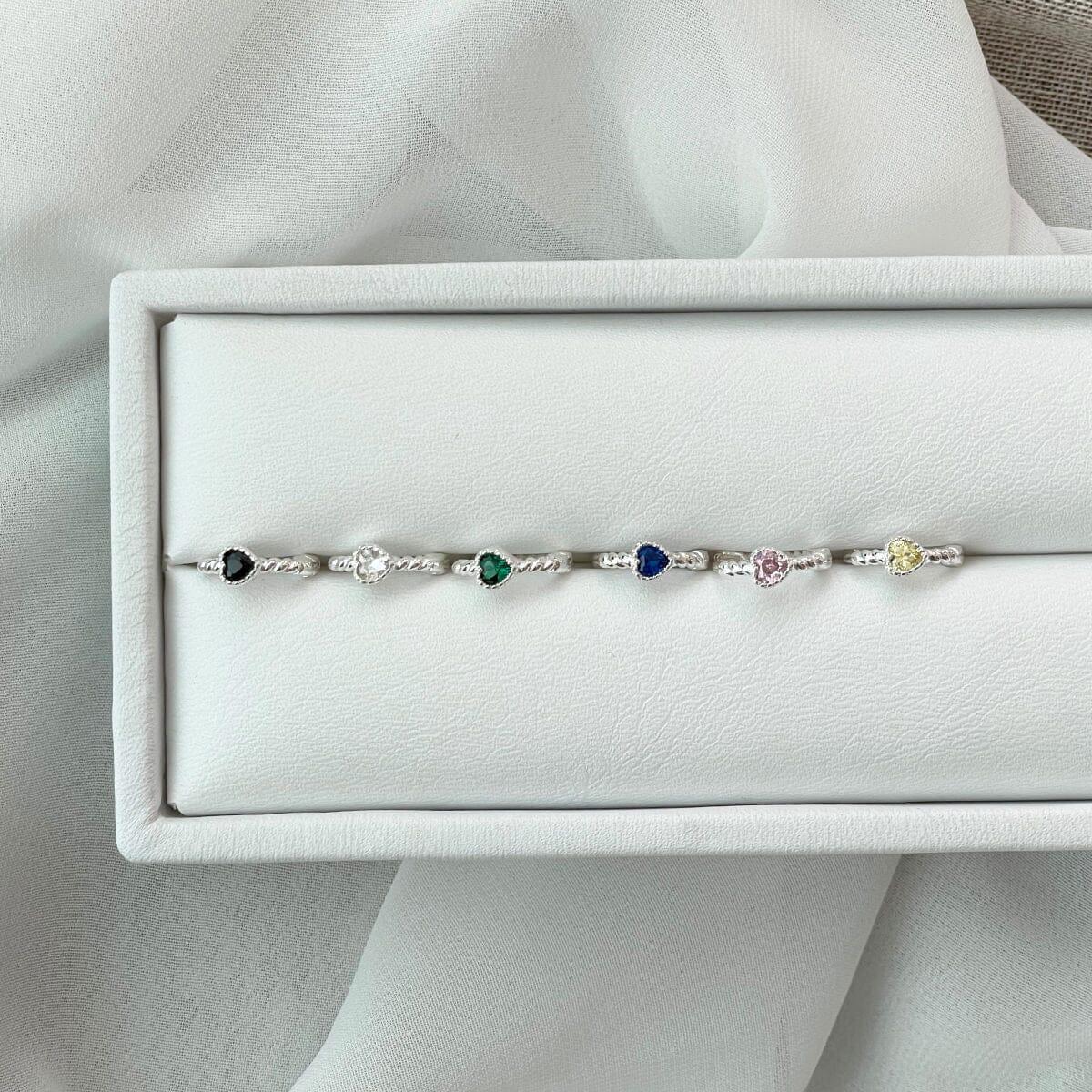 [925 Silver]カラーハートリングピアス Earrings 10000won 
