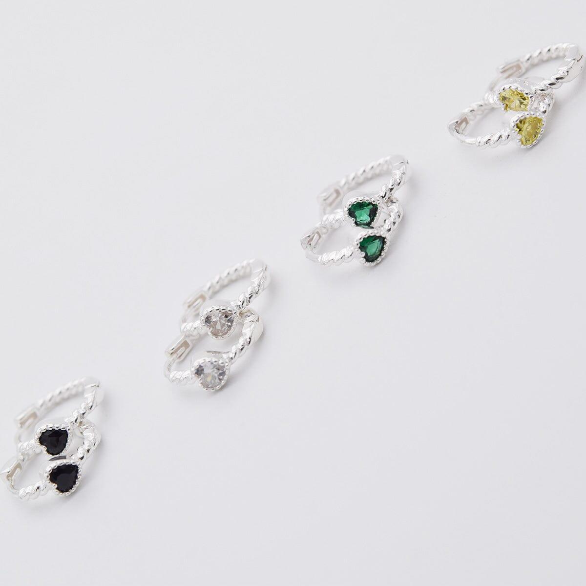[925 Silver]カラーハートリングピアス Earrings 10000won 