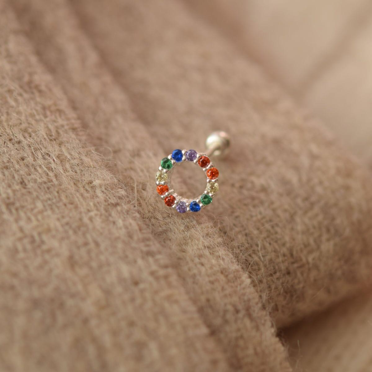 [925 Silver]カラフル サークル ピアス Piercing 10000won 