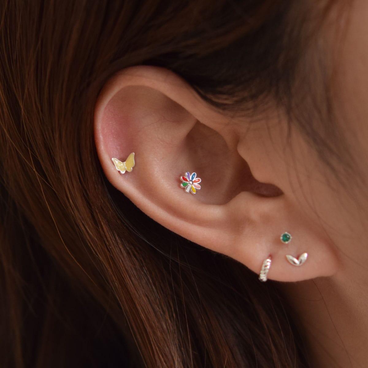 [925 Silver]カラフル花ピアス[5セット] Earrings 10000won 