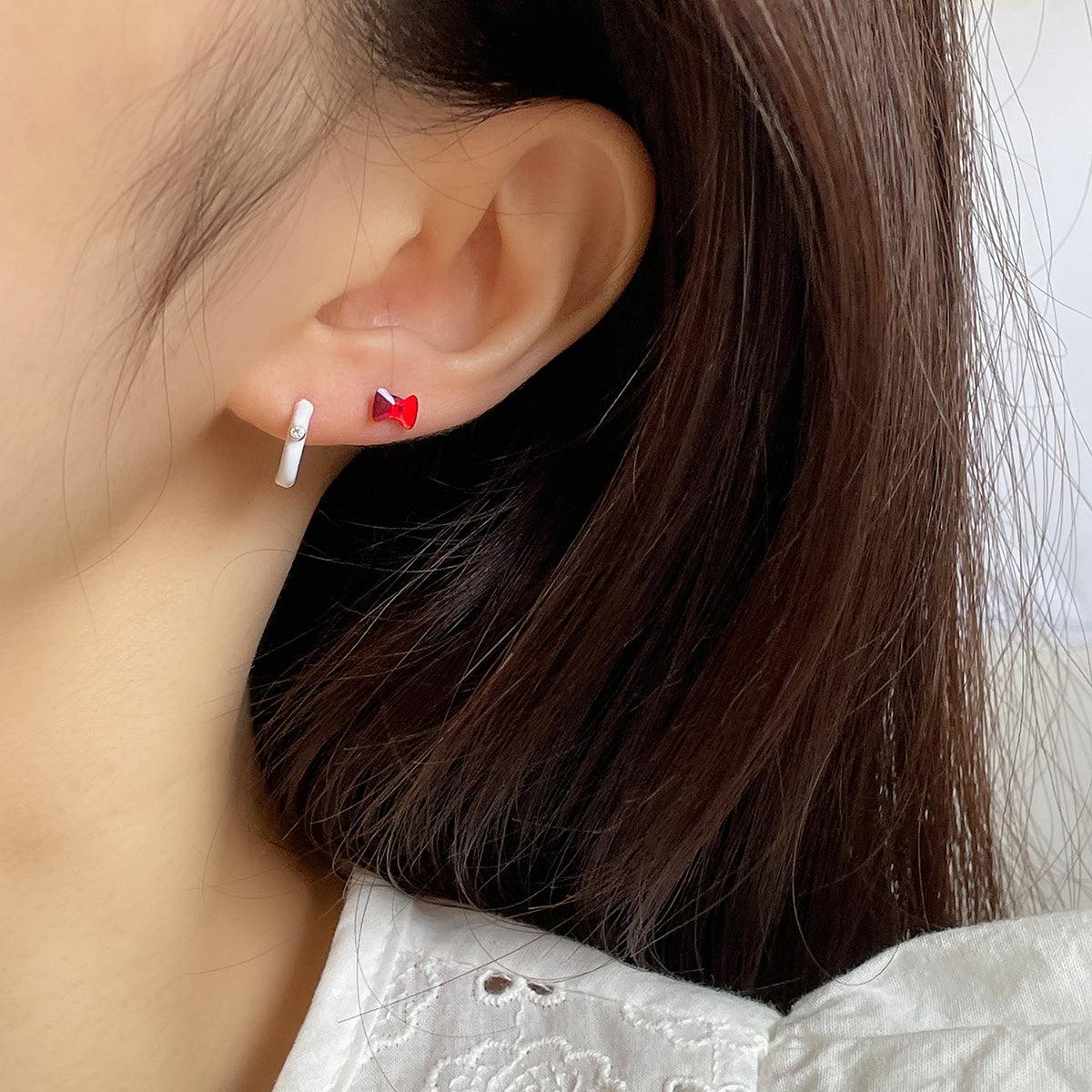 [925 Silver]カラーラインリングピアス Earrings 10000won 