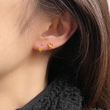 [925 Silver]カラースマイルリングピアス Earrings 10000won 