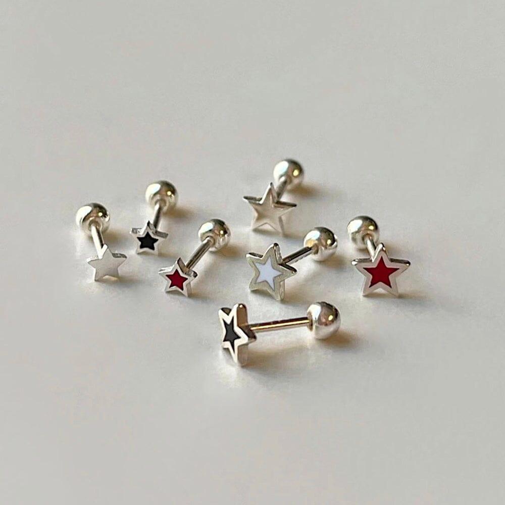 [925 Silver]カラースターピアス(2size/4color) Piercing younglong-seoul 