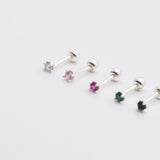 [925 Silver]カラー丸キュービックピアス Earrings 10000won 