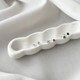 [925 Silver]カラー丸キュービックピアス Earrings 10000won 