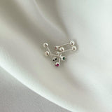 [925 Silver]カラー丸キュービックピアス Earrings 10000won 
