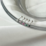 [925 Silver]カラー丸キュービックピアス Earrings 10000won 