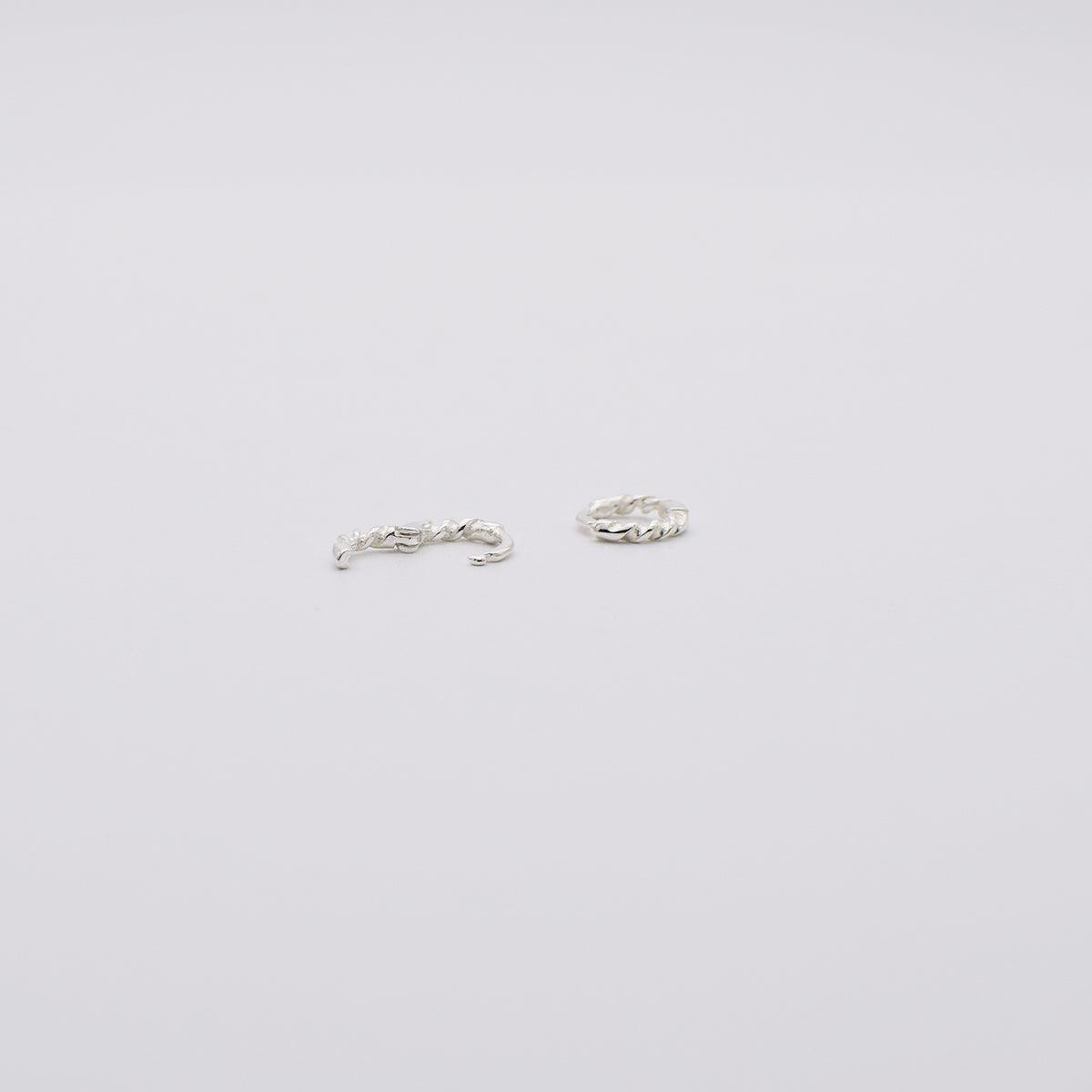 [925 Silver]ケーブルミニワンタッチリングピアス Earrings 10000won 