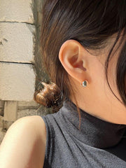 [925 Silver]キャスターネッツ ラウンド ワンタッチ ピアス Earrings younglong-seoul 