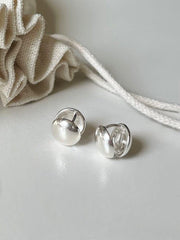 [925 Silver]キャスターネッツ ラウンド ワンタッチ ピアス Earrings younglong-seoul 