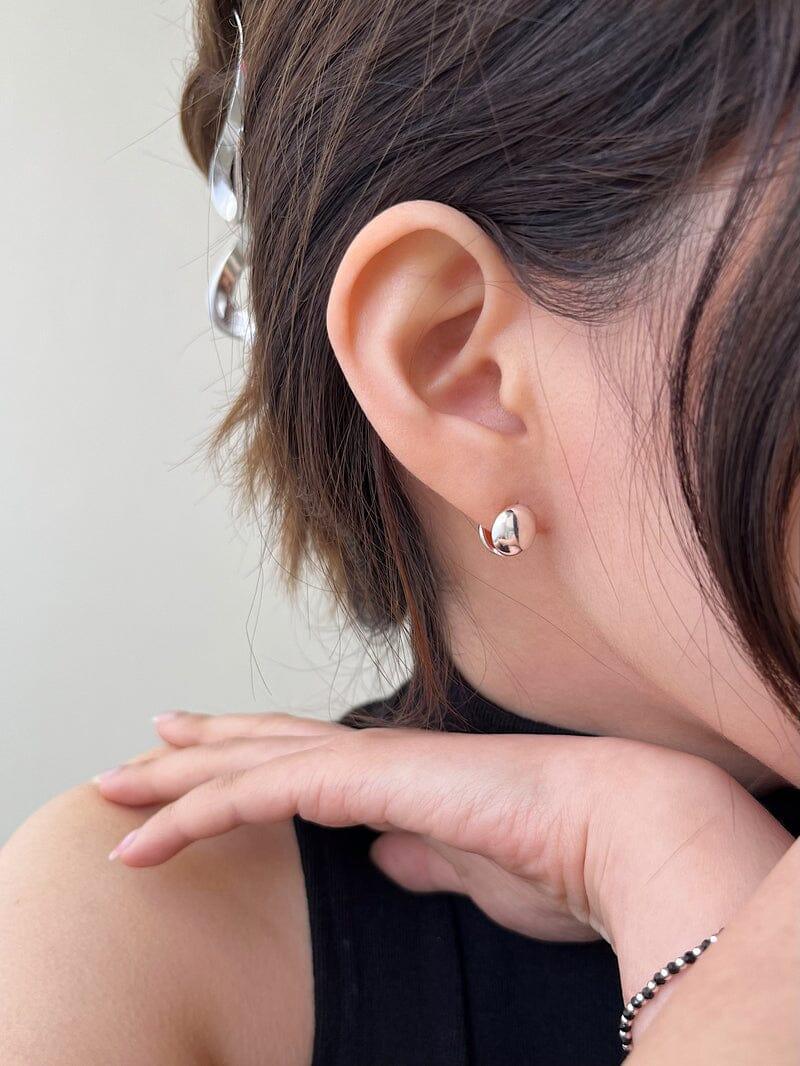 [925 Silver]キャスターネッツ ラウンド ワンタッチ ピアス Earrings younglong-seoul 