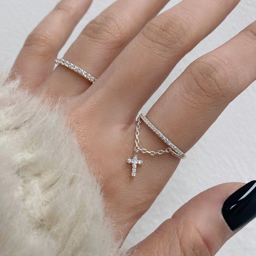 [925 Silver]キュービック クロス チェーン リング ring younglong-seoul 