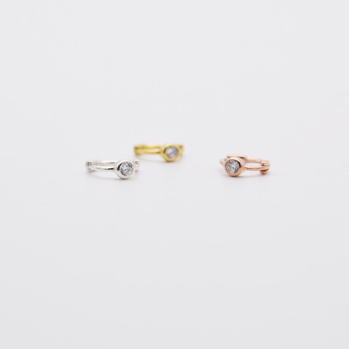 [925 Silver]キュービック一つリングピアス Earrings 10000won 
