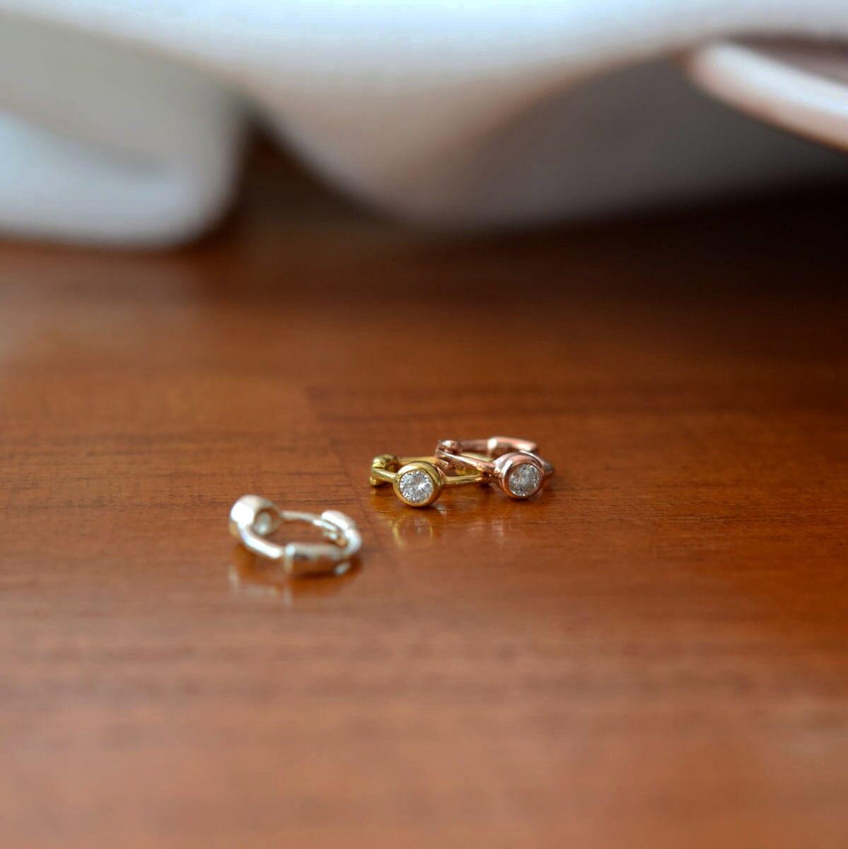 [925 Silver]キュービック一つリングピアス Earrings 10000won 