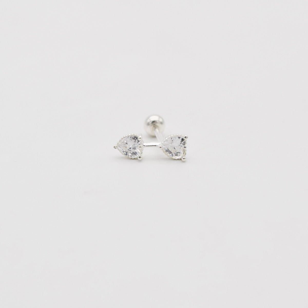 [925 Silver]キュービックハートピアス Piercing 10000won 