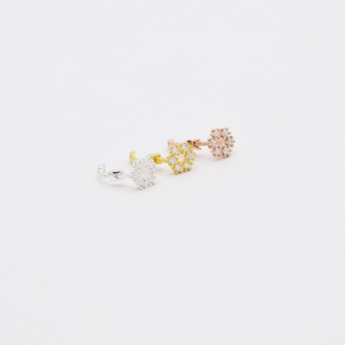 [925 Silver]キュービックレスリングピアス Earrings 10000won 