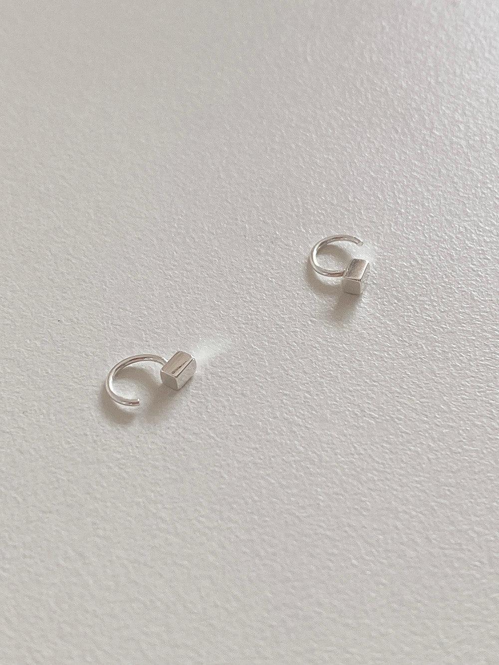 [925 Silver]キューブフックリングピアス Earrings The Klang 