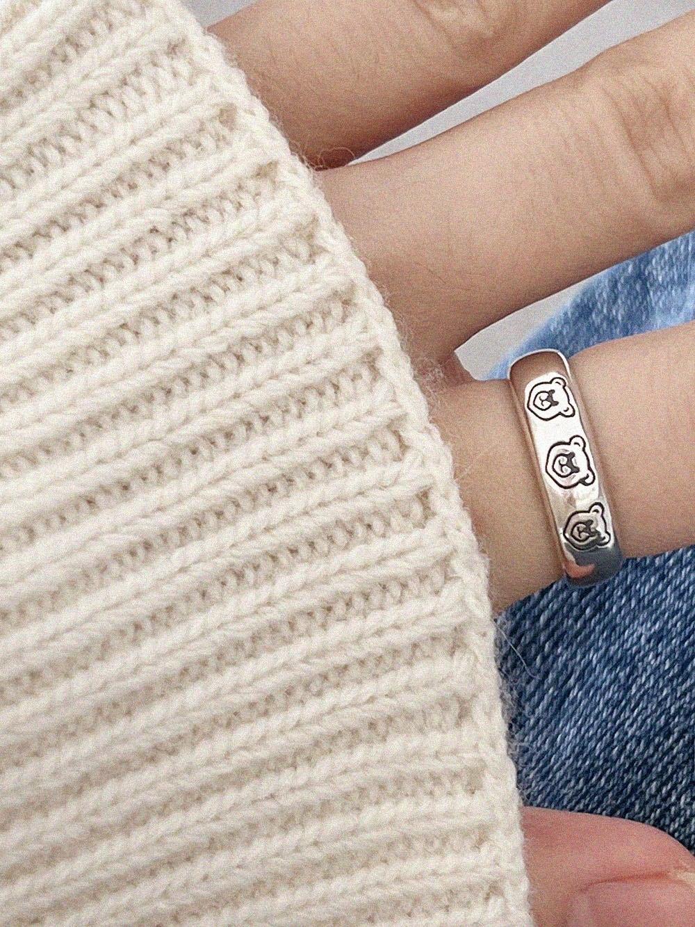 [925 Silver]クマ3匹ボールドリング ring The Klang 