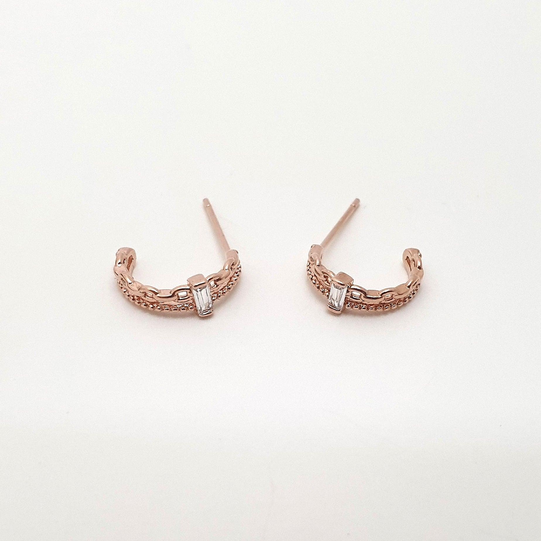 [925 Silver]クラウンリングピアス Earrings Lime G 