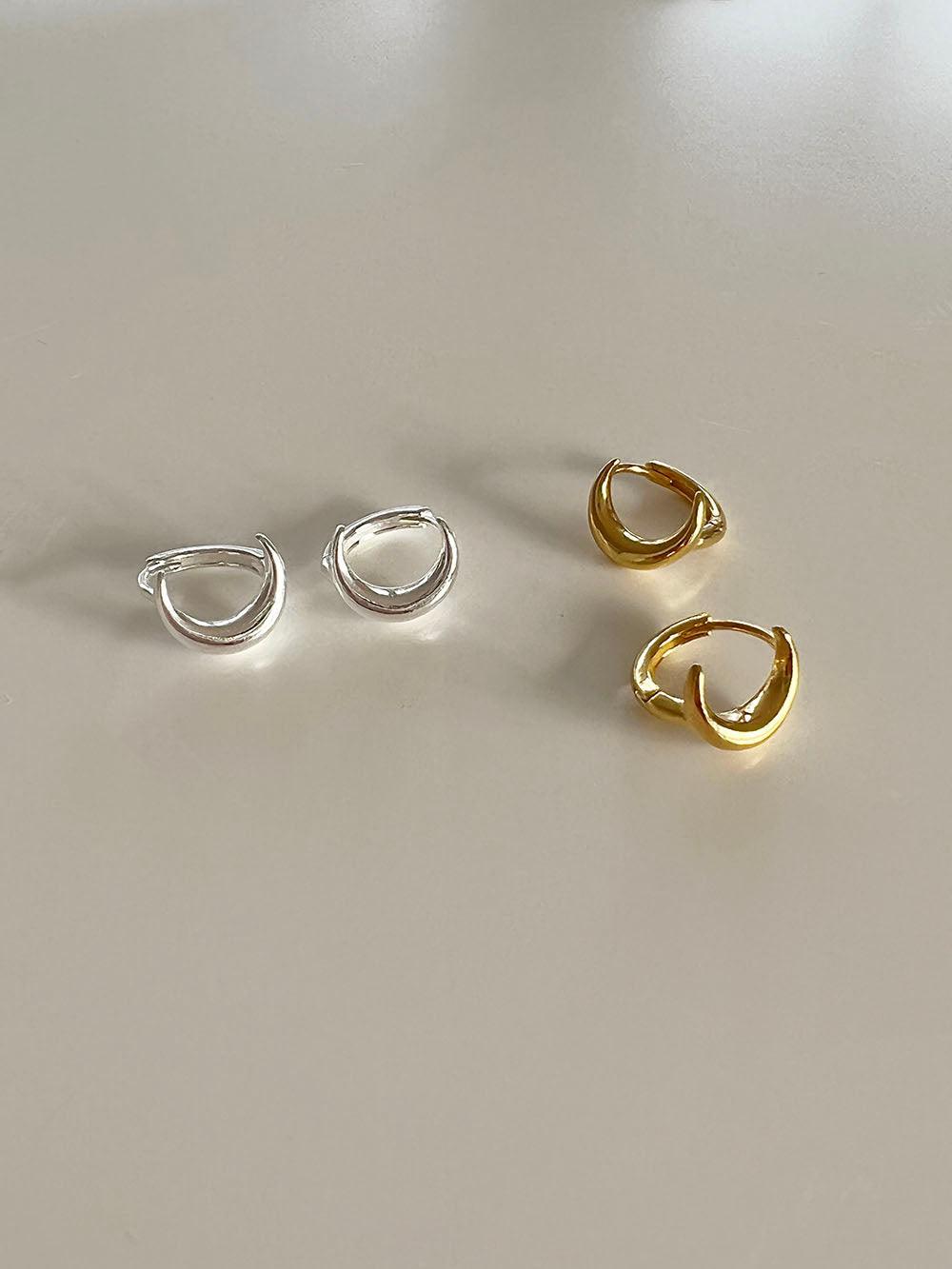 [925 Silver]クレッセンワンタッチピアス Earrings The Klang 