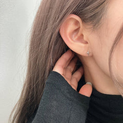 [925 Silver]クロス プラッシュ ピアス Earrings younglong-seoul 
