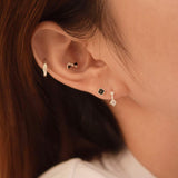 [925 Silver]両キュービックリングピアス Earrings 10000won 