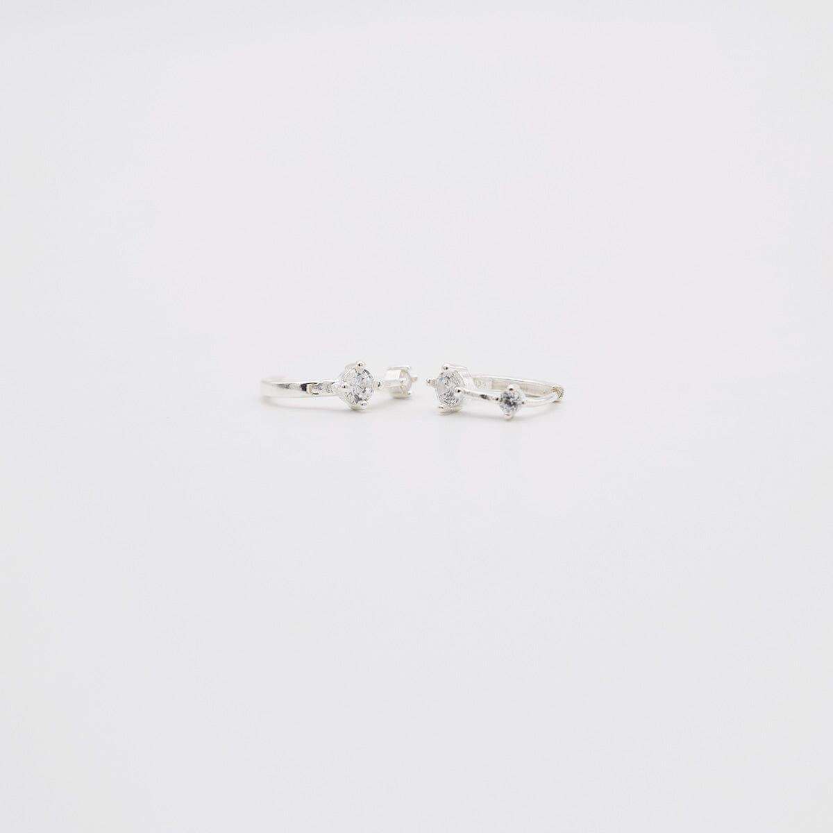 [925 Silver]両キュービックリングピアス Earrings 10000won 