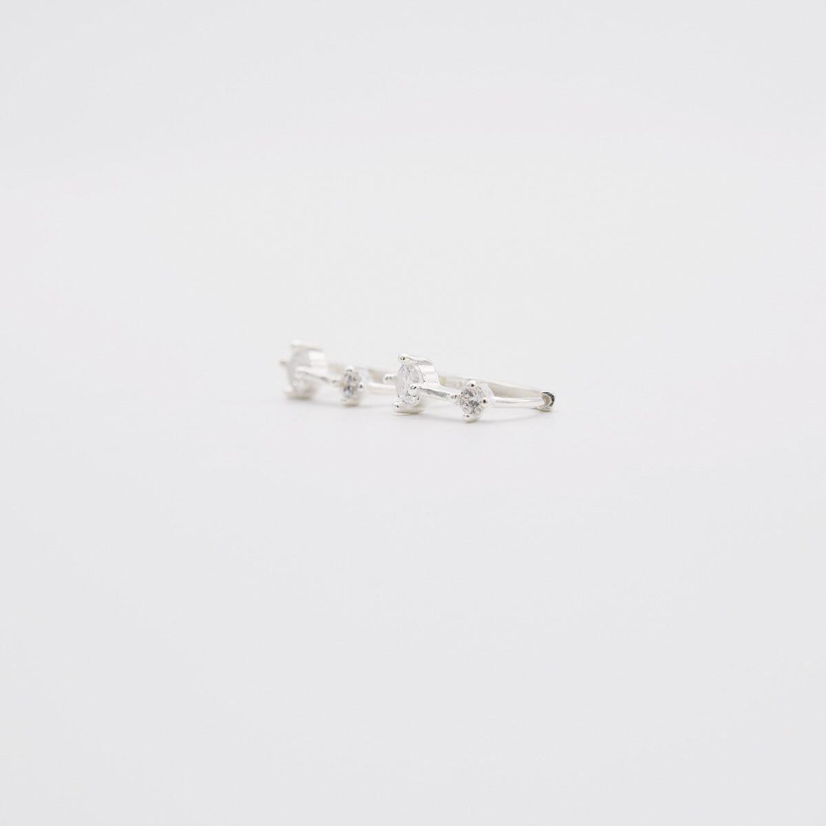 [925 Silver]両キュービックリングピアス Earrings 10000won 